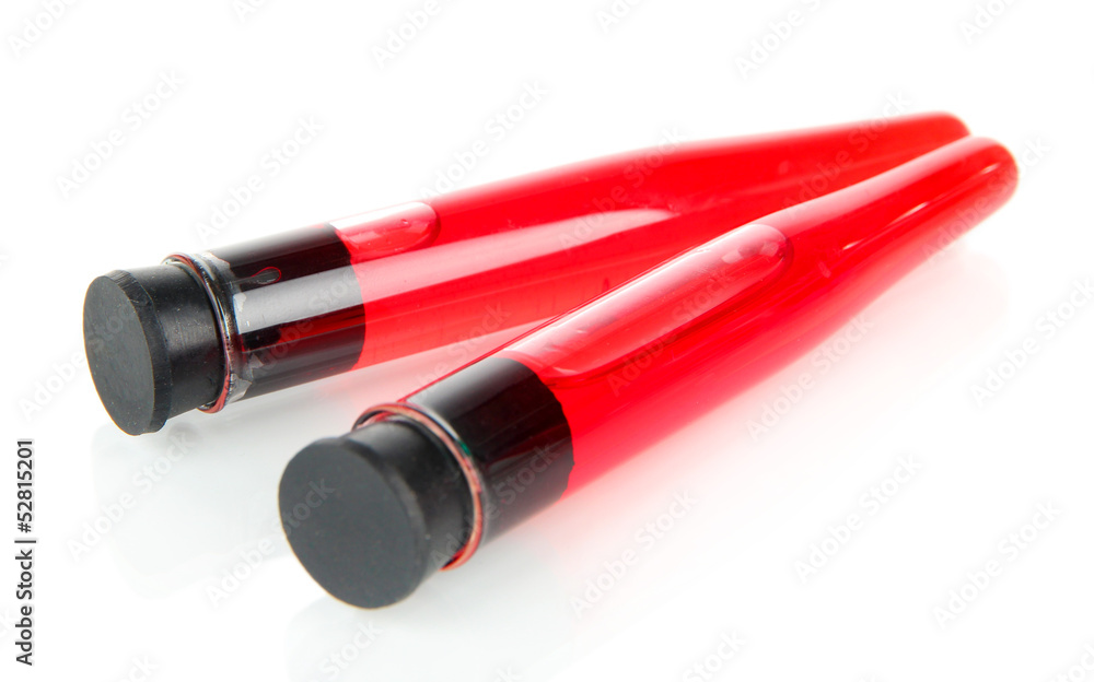 Test tubes in laboratory isolated on white Test tubes in laboratory isolated on white