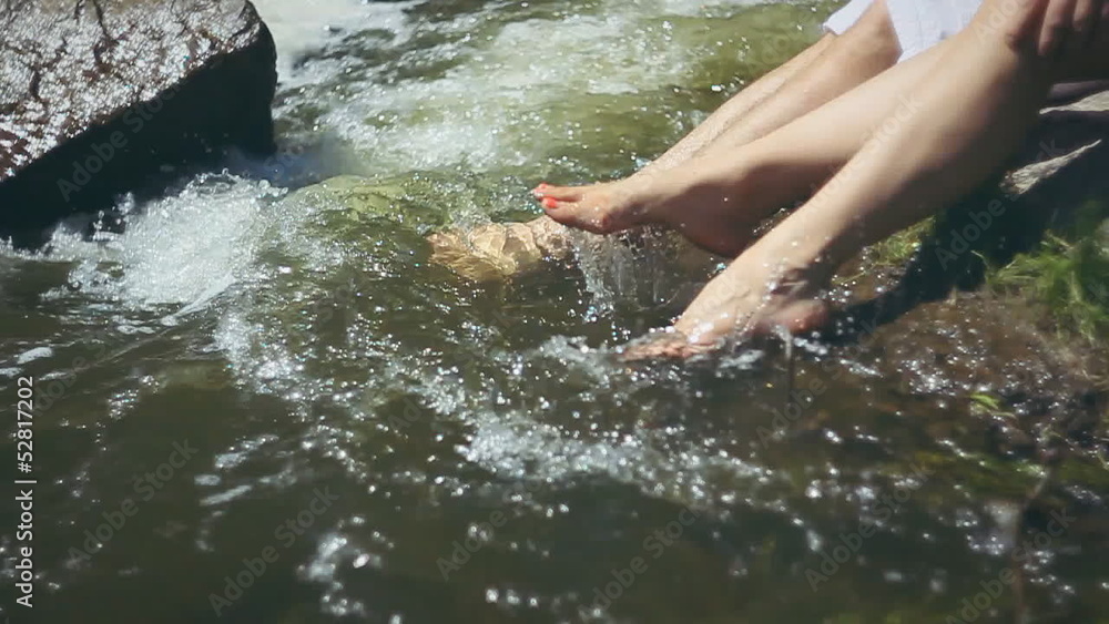 romantic couple of lovers in the river romantic couple of lovers in the river
