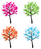 vector ink season trees