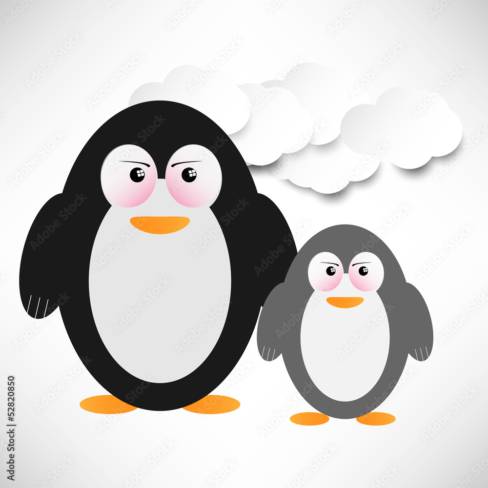 Fototapeta premium Wütende Pinguine im Eis