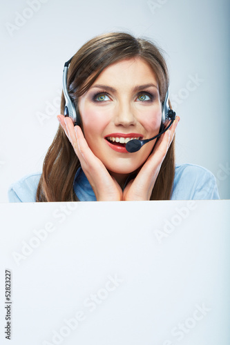 Wallpaper Mural Portrait of woman customer service worker, call center smiling Torontodigital.ca