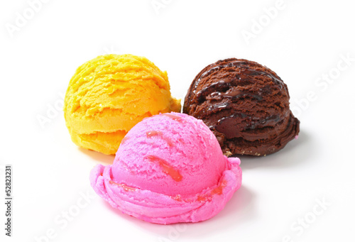 Three scoops of ice cream