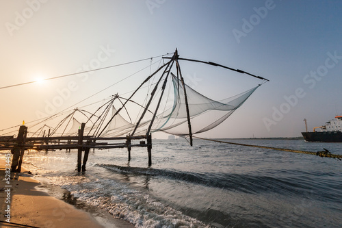 Kochi, India. Chinese fishing nets photo