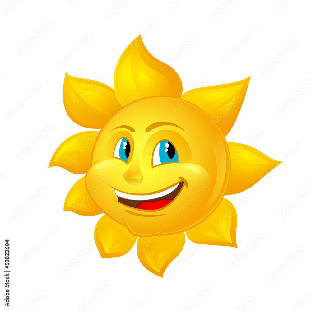 beautiful cartoon sun