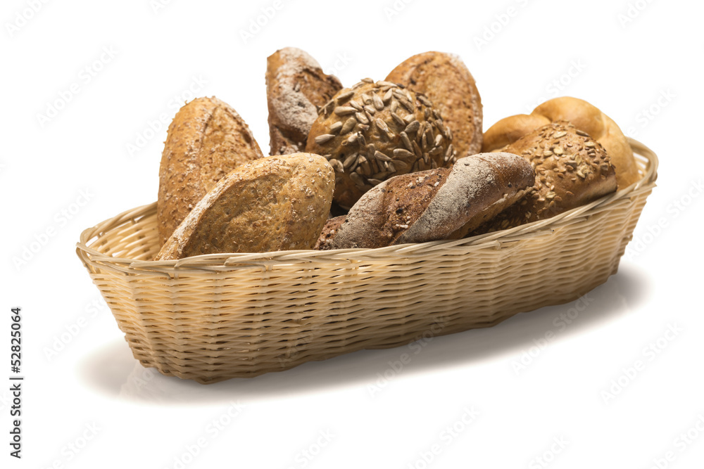 Frühstücksbrot-Korb voller Brot Stock-Foto | Adobe Stock