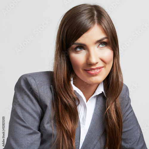 Business woman portrait isolated on white