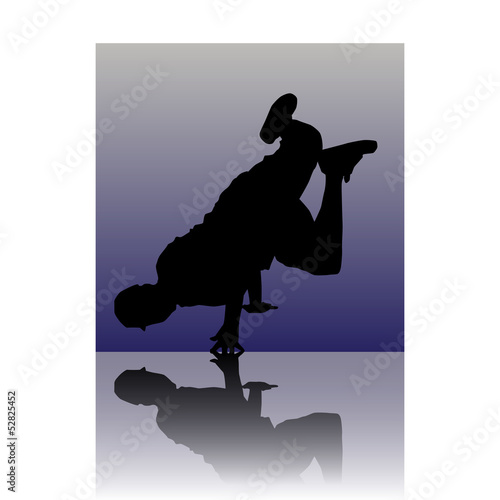 Break dancer blue to grey square