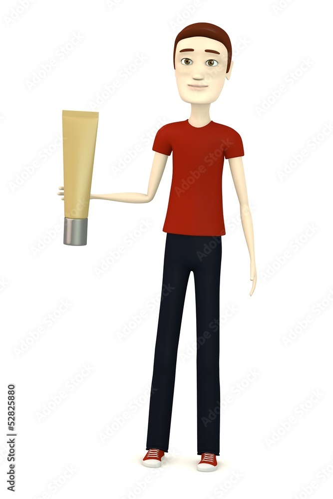 3d render of cartoon character with tube 3d render of cartoon character with tube