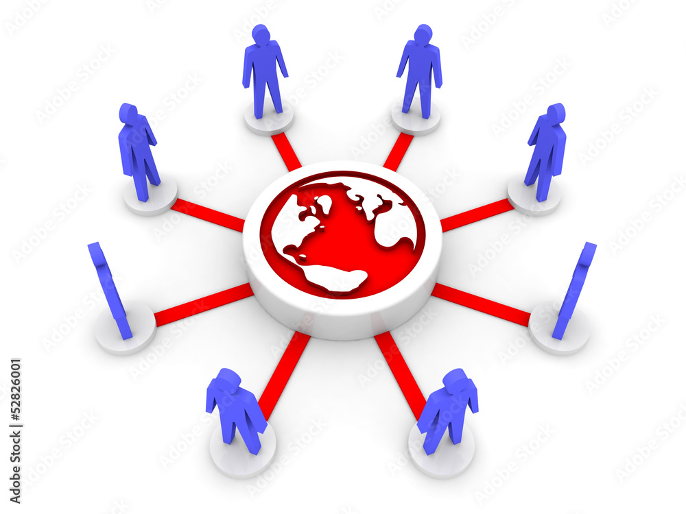 Team focused on earth. Global. Concept 3D illustration. Team focused on earth. Global. Concept 3D illustration.