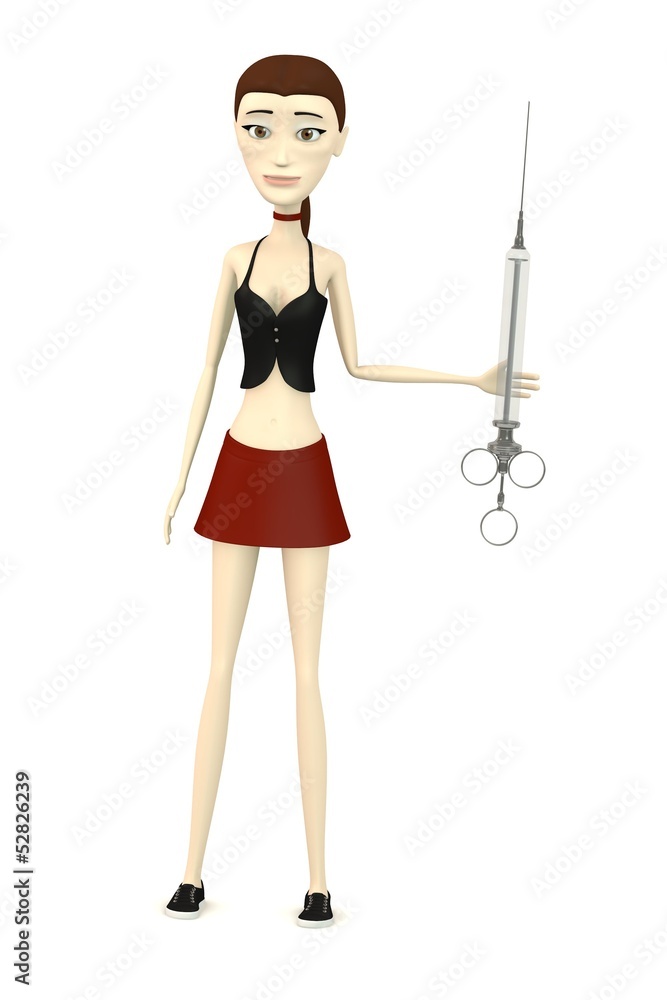3d render of cartoon character with needle 3d render of cartoon character with needle