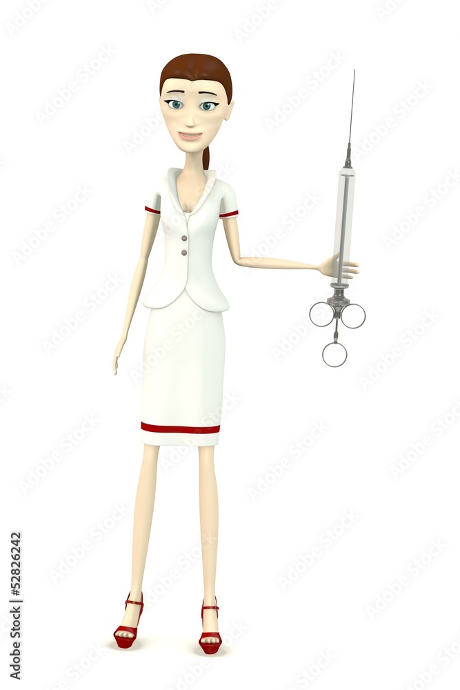3d render of cartoon character with needle 3d render of cartoon character with needle