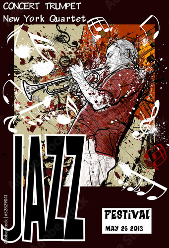Jazz poster with trumpeter