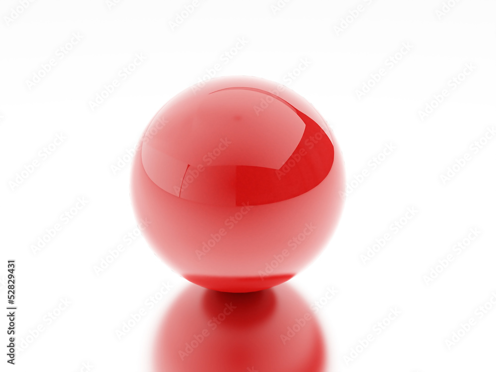 Red sphere with reflection
