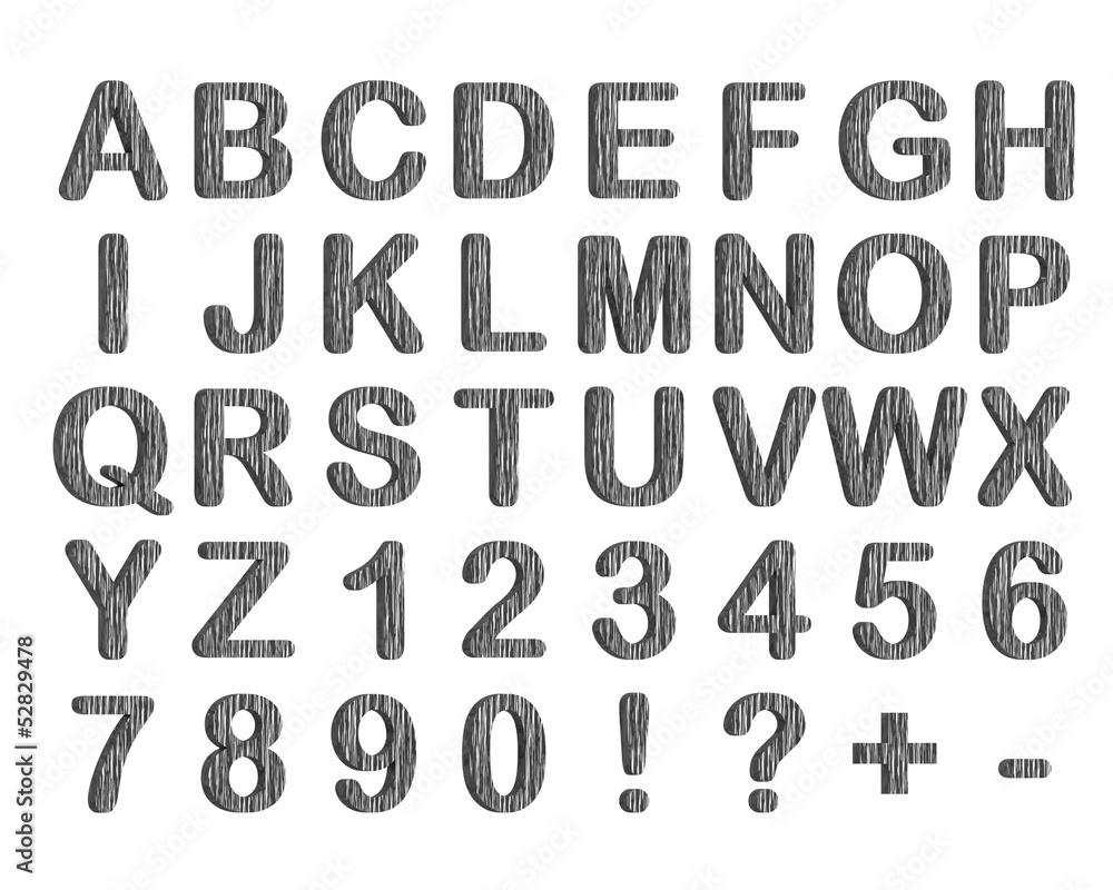 Set of 3d black letters Set of 3d black letters