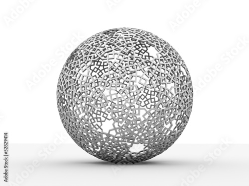 Abstract black and white sphere