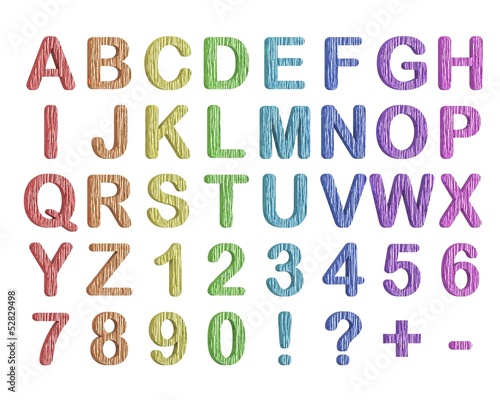 Set of 3d rainbow letters
