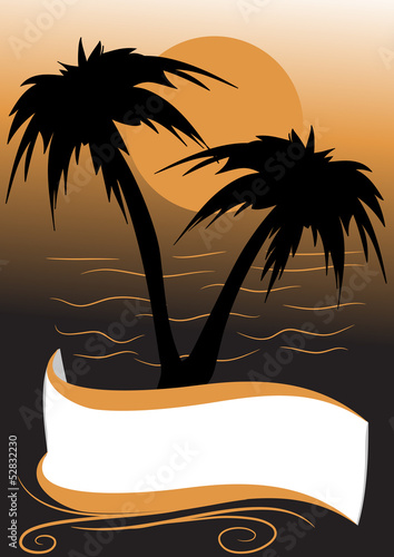 decorazione tramonto palme