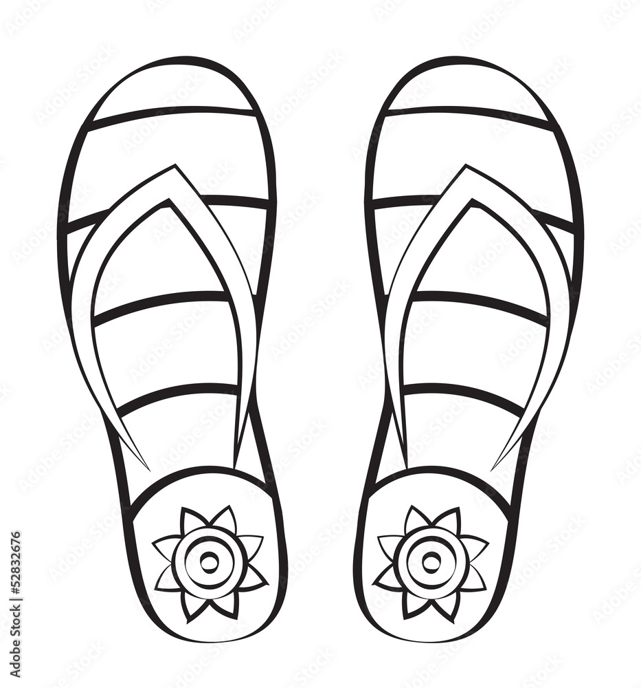 Beach slippers. Vector illustration. Beach slippers. Vector illustration.