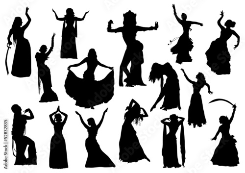 Belly dance silhouettes