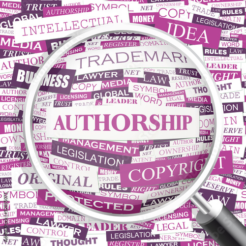 AUTHORSHIP. Word cloud concept illustration.  