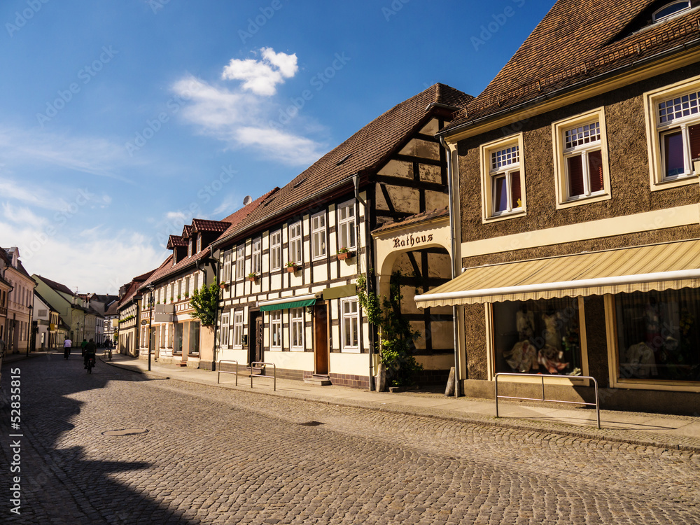 street and townhall in luebbenau