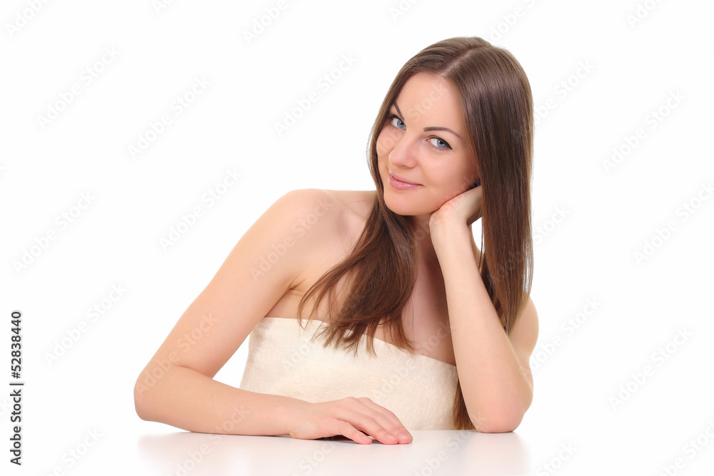 Portrait of beautiful young smiling woman isolated Portrait of beautiful young smiling woman isolated