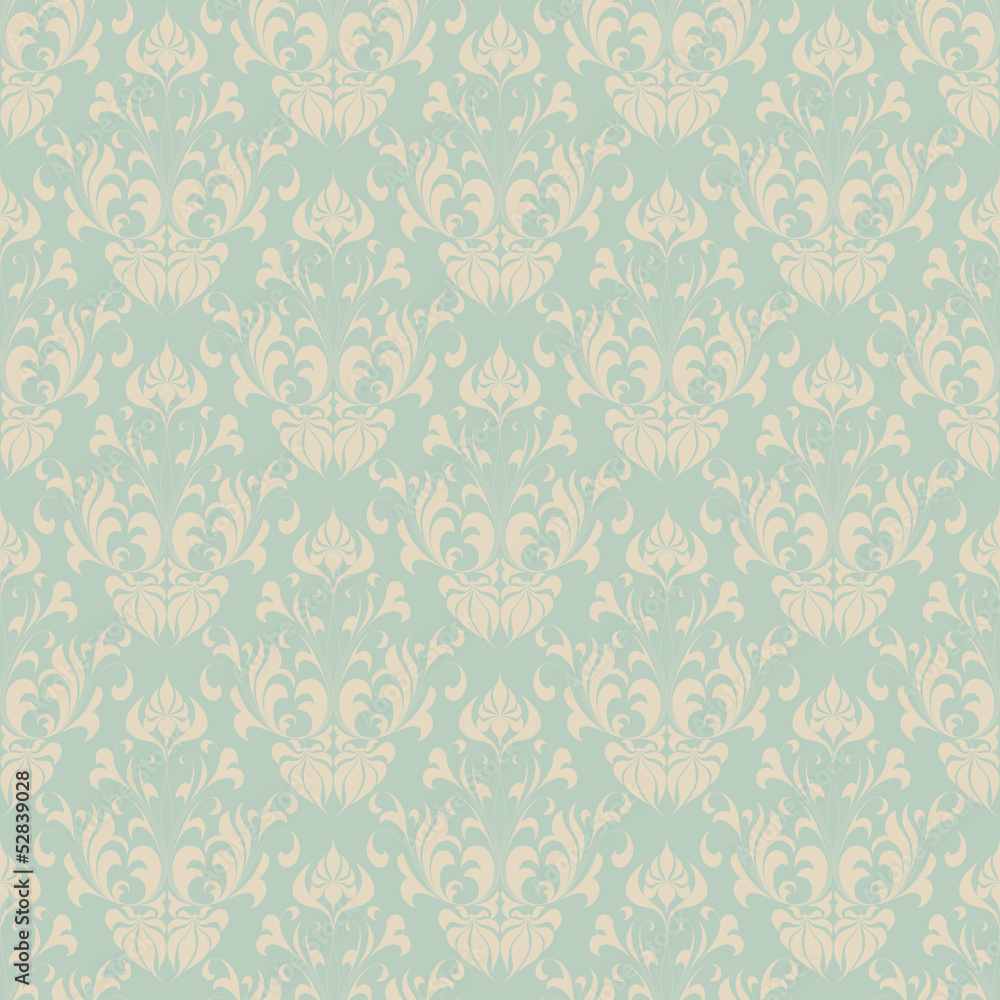 Seamless vintage wallpaper pattern. Abstract floral ornament.