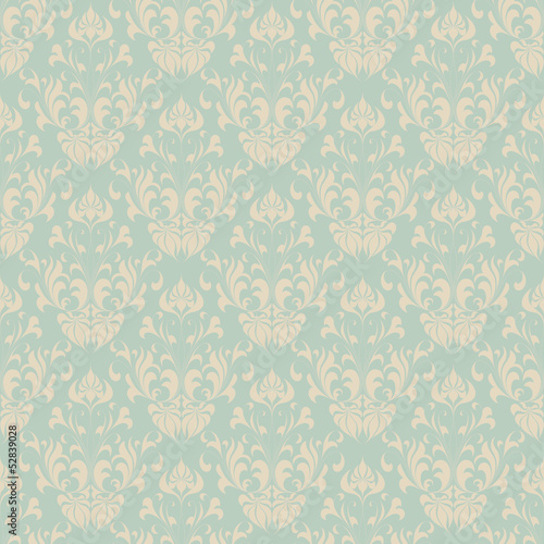 Seamless vintage wallpaper pattern. Abstract floral ornament.