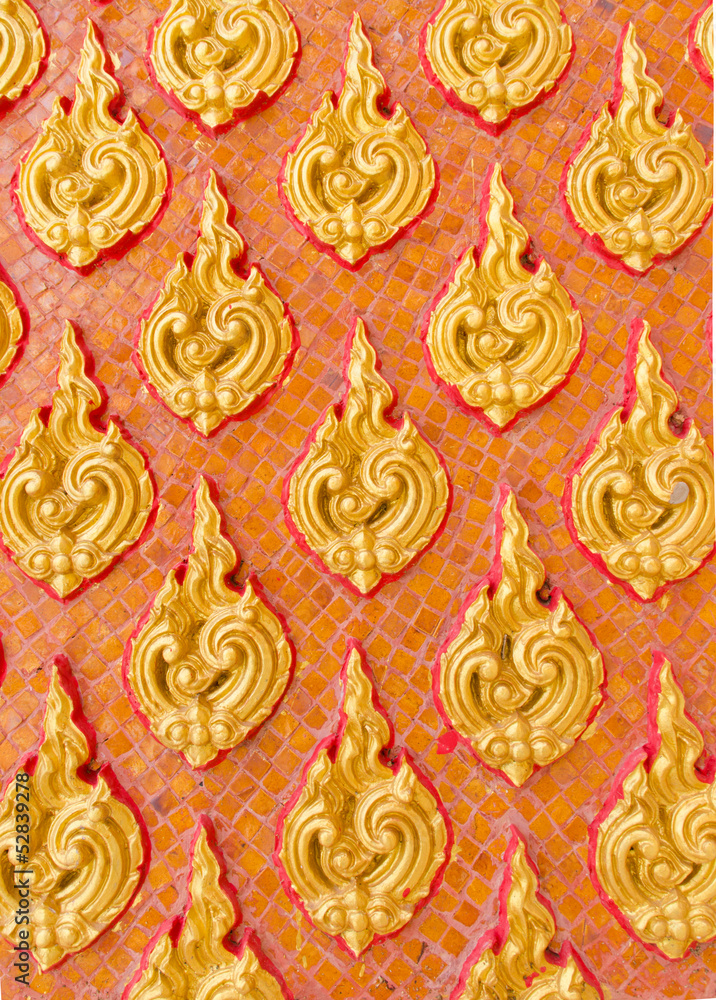 Thai handcraft pattern in Buddhist temple Thai handcraft pattern in Buddhist temple