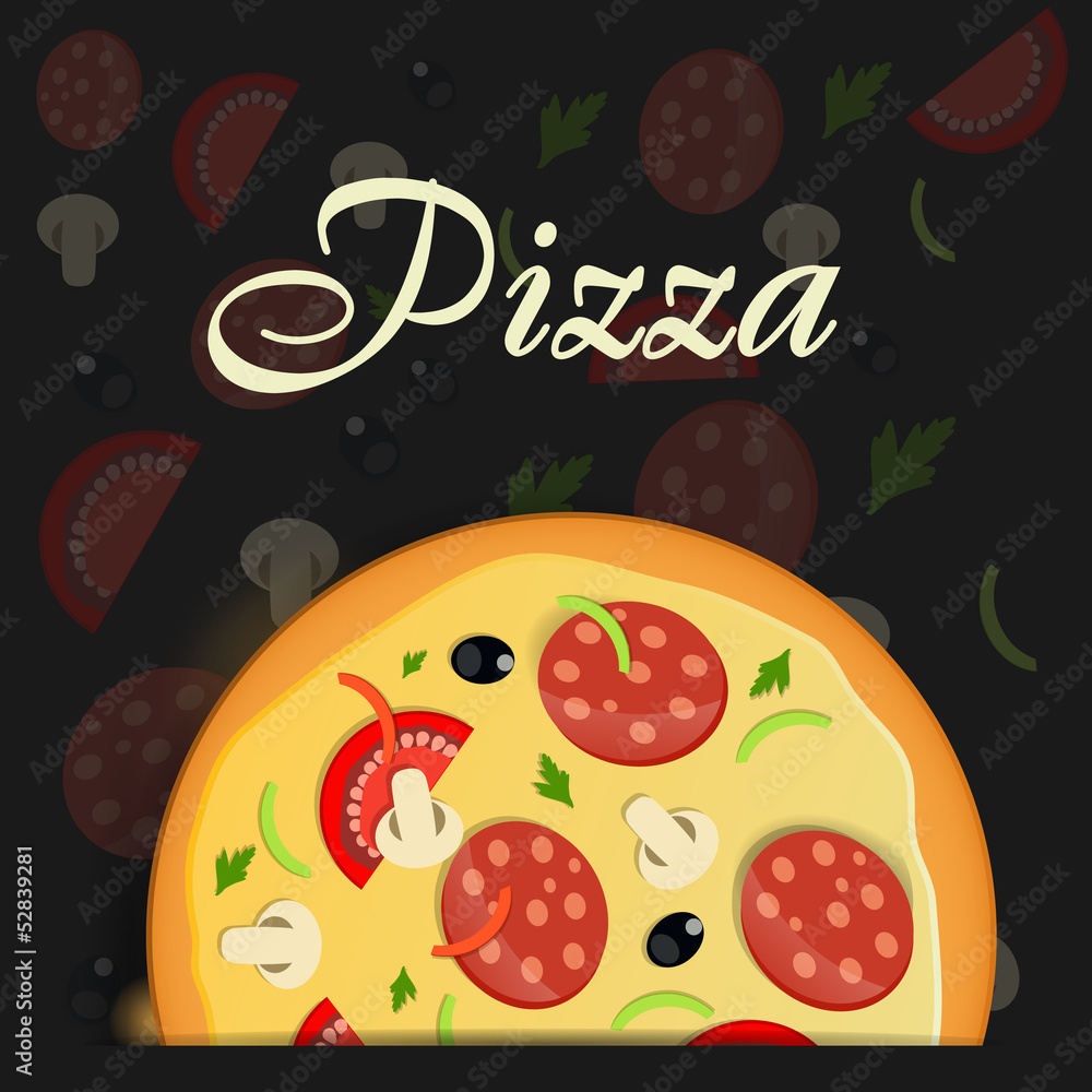 Pizza menu template vector illustration Pizza menu template vector illustration