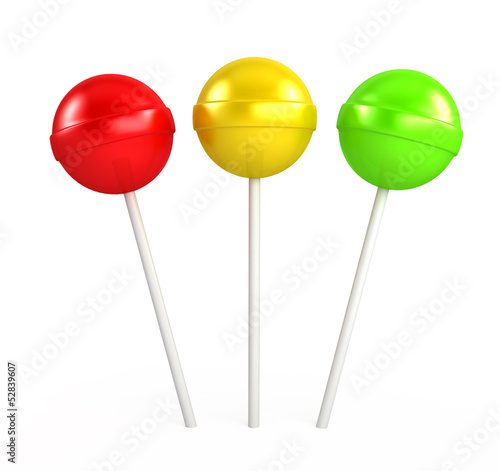 Red, yellow and green lollipop