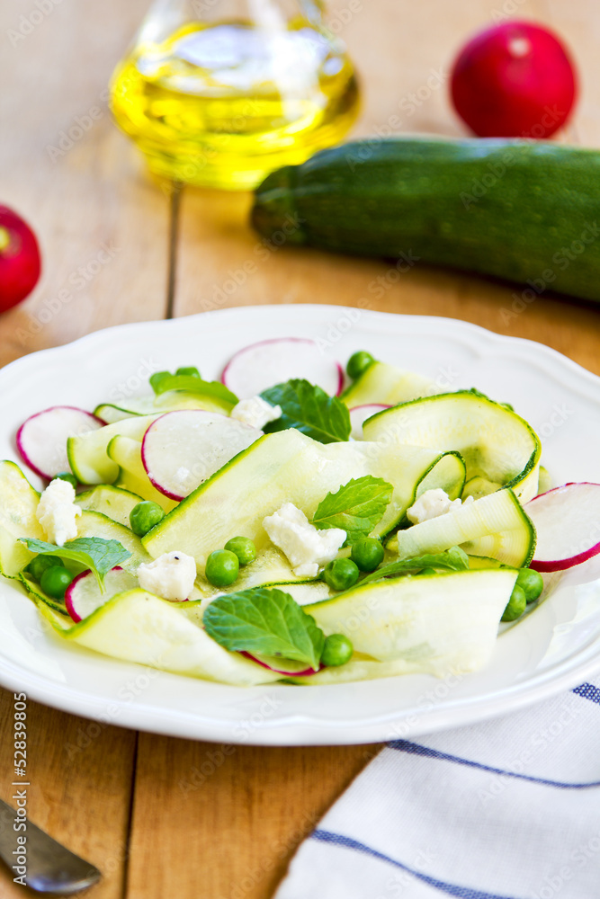 Zucchini with Pea and Feta salad Zucchini with Pea and Feta salad