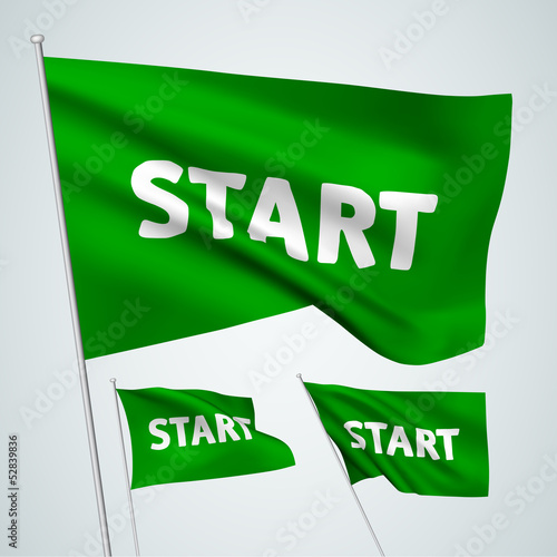 Start - green vector flags