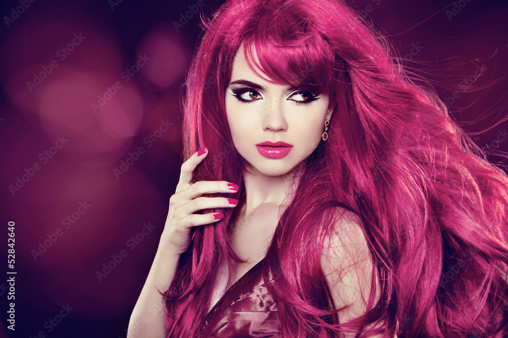 Fototapeta premium Hair. Beautiful Girl. Healthy Long Hair. Beauty Model Woman. Hai