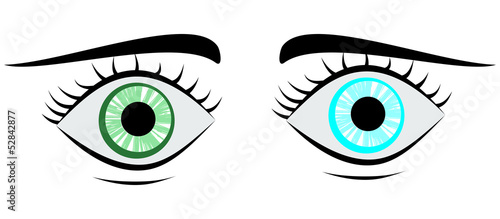 Blue and green eyes