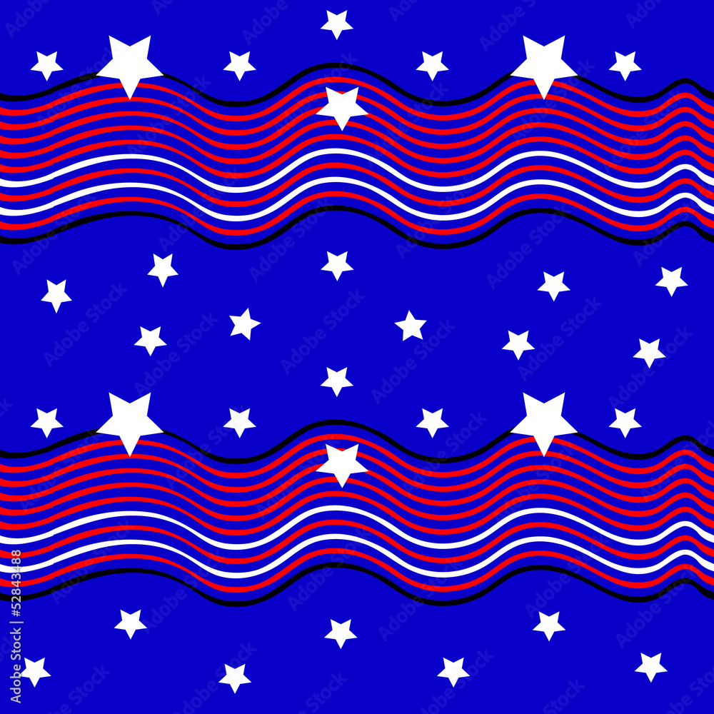 Obraz premium Independence day background. Seamless pattern