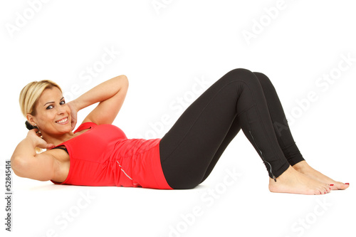 Sporty girl doing situp