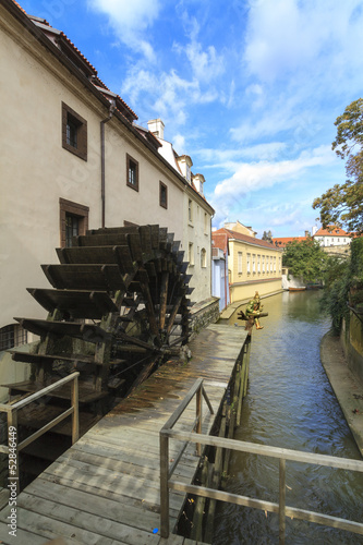 Small Venice in Prague  canal and watermill