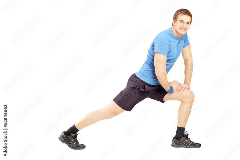 Full length portrait of a man exercising
