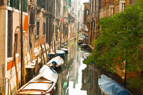 Colorful canal of Venice. Italy.