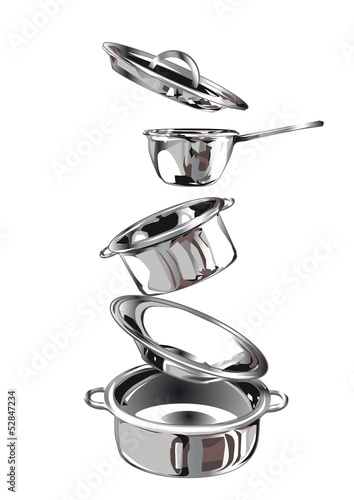 Group of stainless steel kitchenware