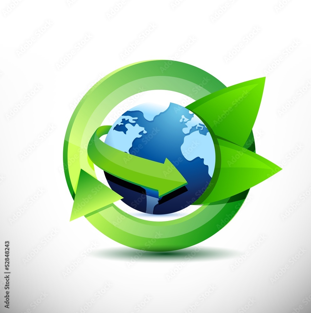 Green earth with leaves, eco green Green earth with leaves, eco green