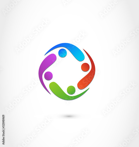 Teamwork business logo vector