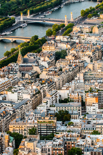 aerial view paris cityscape France