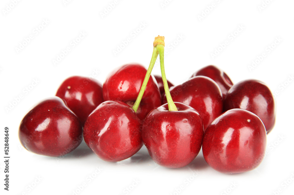 Cherry berries isolated on white Cherry berries isolated on white