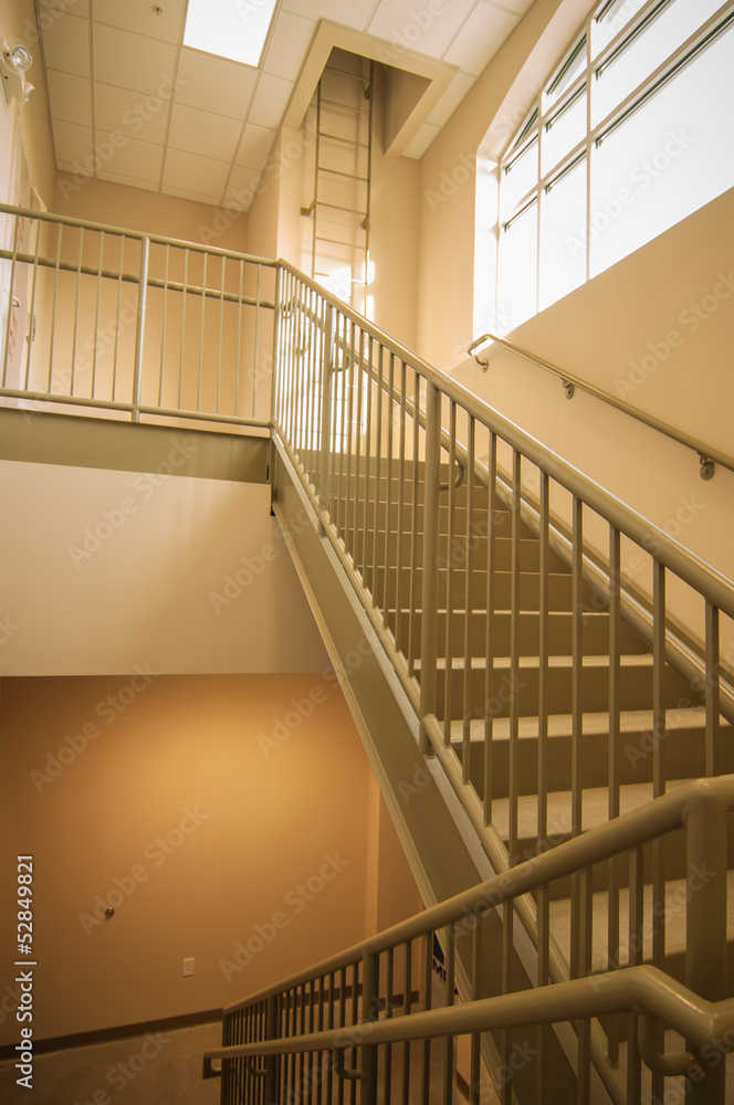 Fototapeta premium Stairwell and emergency exit in building