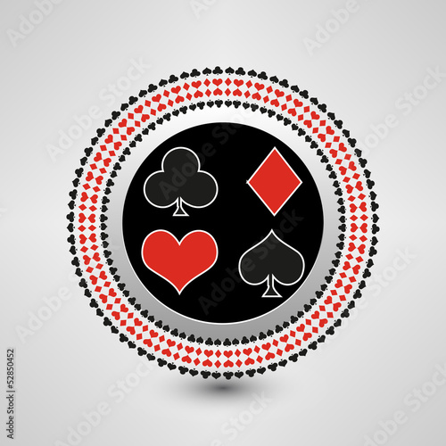 Kartenspielbutton - Kreuz - Karo - Pick und Herz