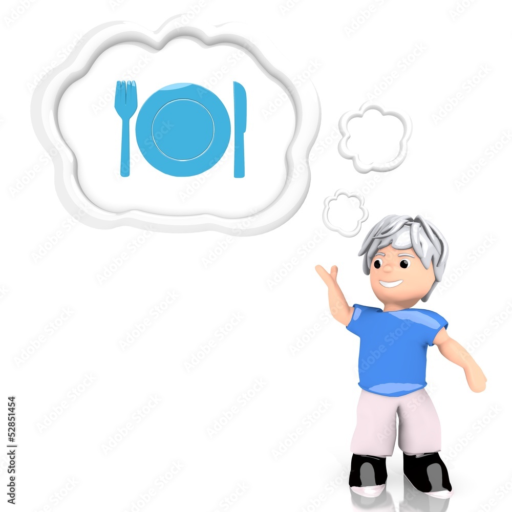 restaurant sign thought by a 3d character restaurant sign thought by a 3d character