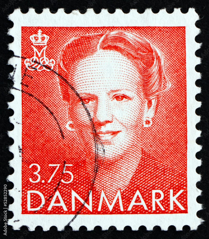 Postage stamp Denmark 1990 Margrethe, Queen of Denmark Stock Photo