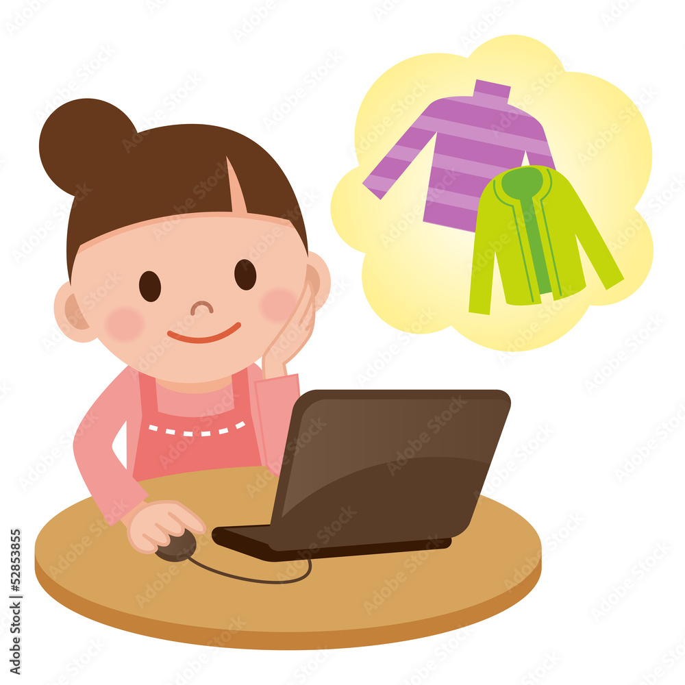 インターネットでショッピングをする女性 インターネットでショッピングをする女性